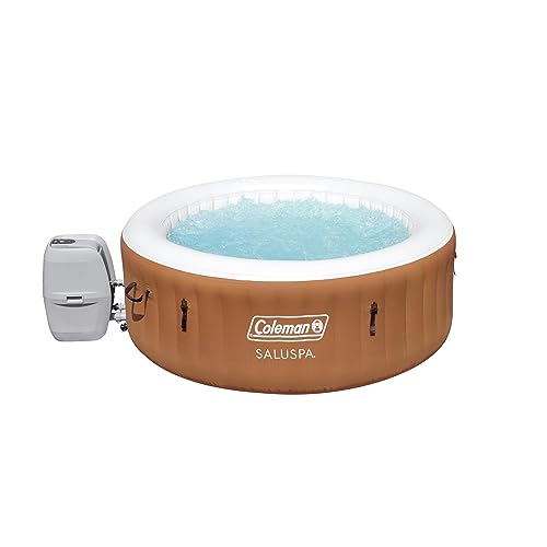 Coleman SaluSpa Miami AirJet 2 to 4 Person Round Inflatable Hot Tub Portable Outdoor Spa with 120 Soothing AirJets and Insulated Cover, Black