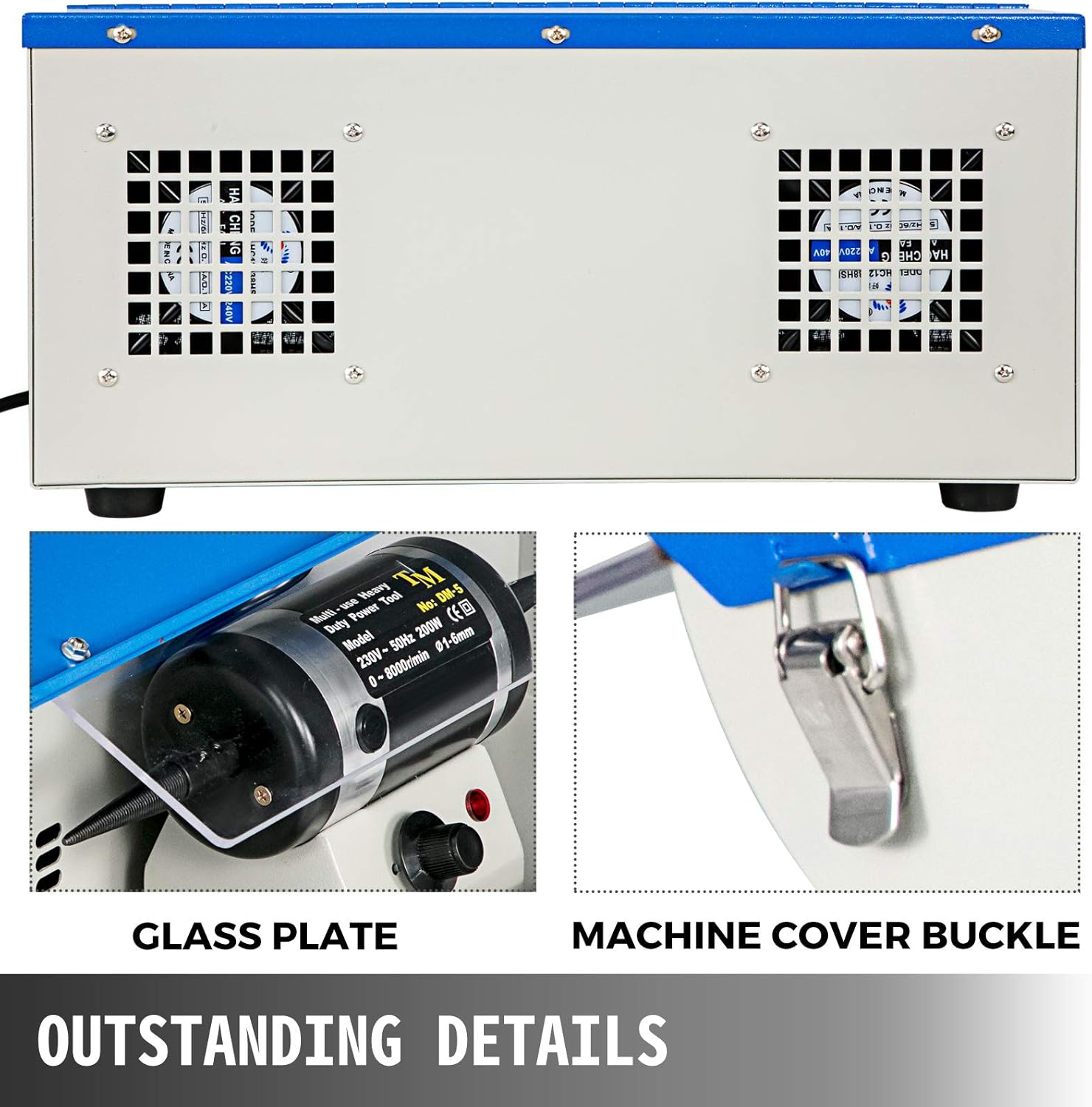 VEVOR Polishing Buffing Machine 200W Jewelry Buffing Machine 110V Jewelry Polishing Tool Dust Collector with Light Table Top Jewelry Buffer Polisher