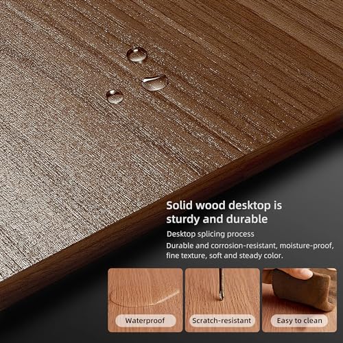 Modern Round Wooden Dining Table - Round Dining Table for 4 to 6 People - Solid Wood Legs, Metal Base - Round Kitchen Table for Dining Room Table - Easy Assembly，Walnut ，43.3"