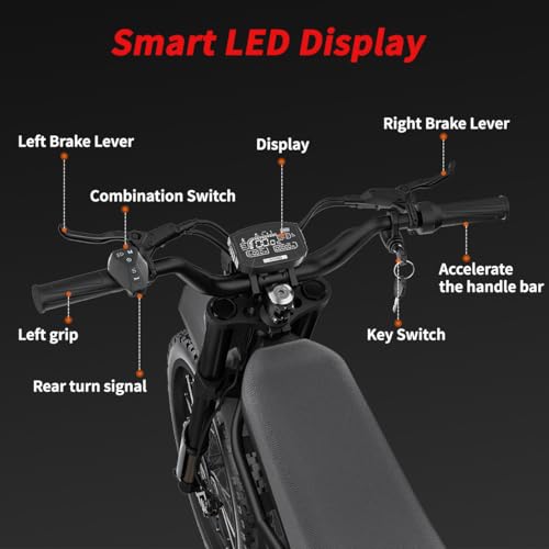 2000W/ 3000W GT73 / GT73 Pro Electric Dirt Bike for Adults - 37/50 MPH High-Speed, 25" Fat Tires & Dual Removable Battery (60V-18AH*2)| All-Terrain Off-Road eBike for Snow, Sand