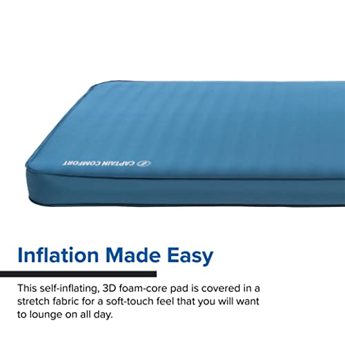Big Agnes Captain Comfort Deluxe Camp | Supremely Comfortable, All-weather, Self-inflating Sleeping Pad