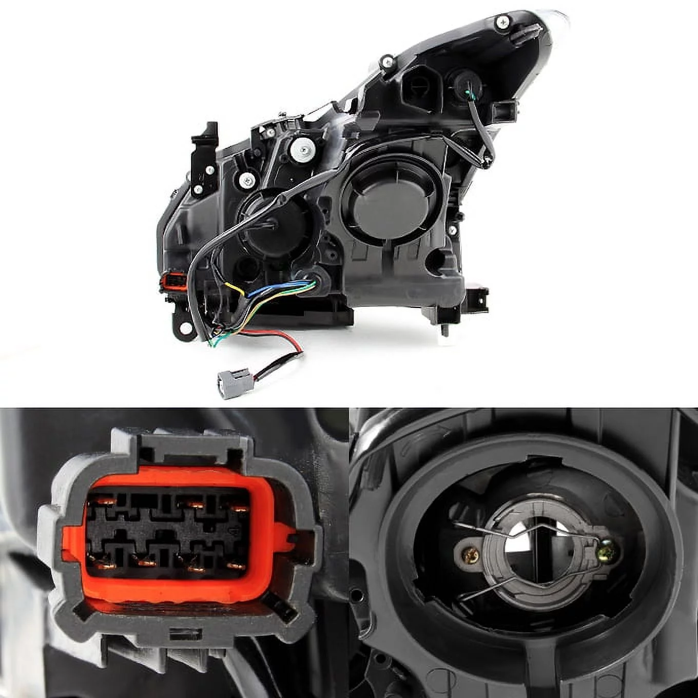 AKKON - Fit 2008-2013 Infiniti G37 / 14-15 Q60 LED Light Tube Projector Smoked Headlights & 3D LED Tail Lights - [Black Housing]