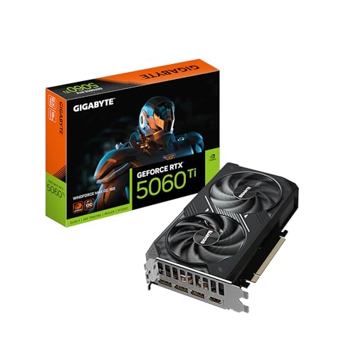 GIGABYTE GeForce RTX 5060 Ti Gaming OC 16G Graphics Card, 16GB 128-bit GDDR7, PCIe 5.0, WINDFORCE Cooling System, GV-N506TGAMING OC-16GD Video Card