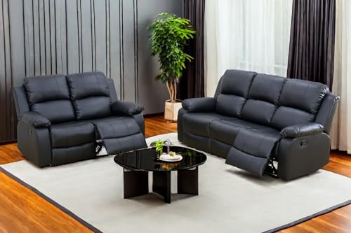 A Ainehome Contemporary Furniture Bonded Leather Recliner Sofa Set Living Room Set, Couch and Loveseat Sets, Brown Sofa Set, Loveseat, Leather Sofa Set for Linving room.(Brown)