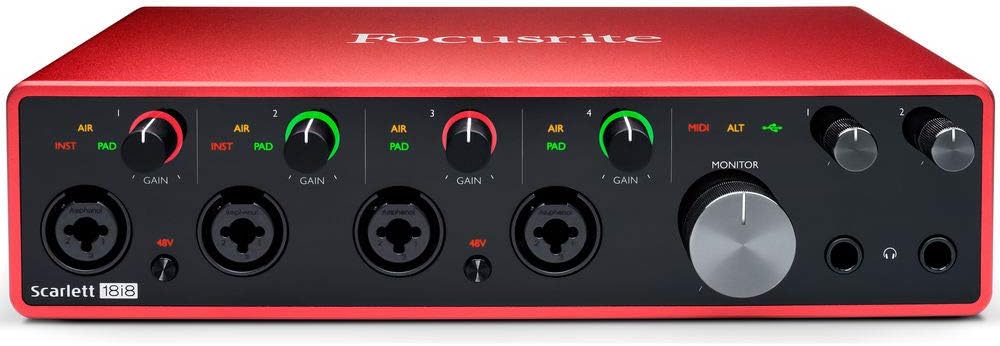 Focusrite Scarlett 18i8 USB Audio Interface (3rd Gen) Bundle with 4x XLR-XLR Cable