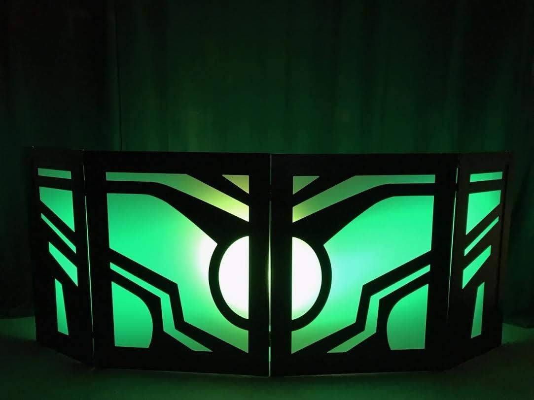 Omni DJ Facade/DJ Booth 4 Panels (2 Lg, 2 Sm) Black Frame with Fabric