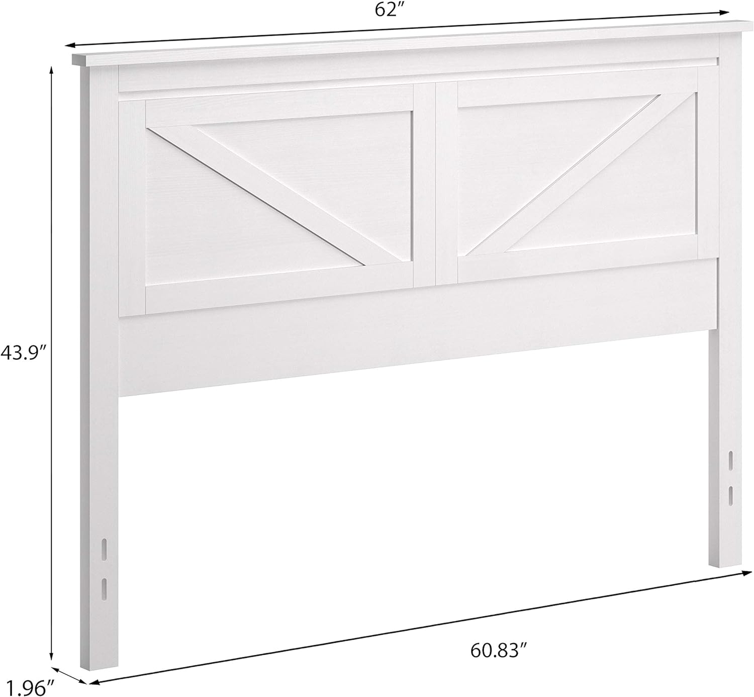 Farmhouse Wood Panel Headboard In Gloss White - Queen Size