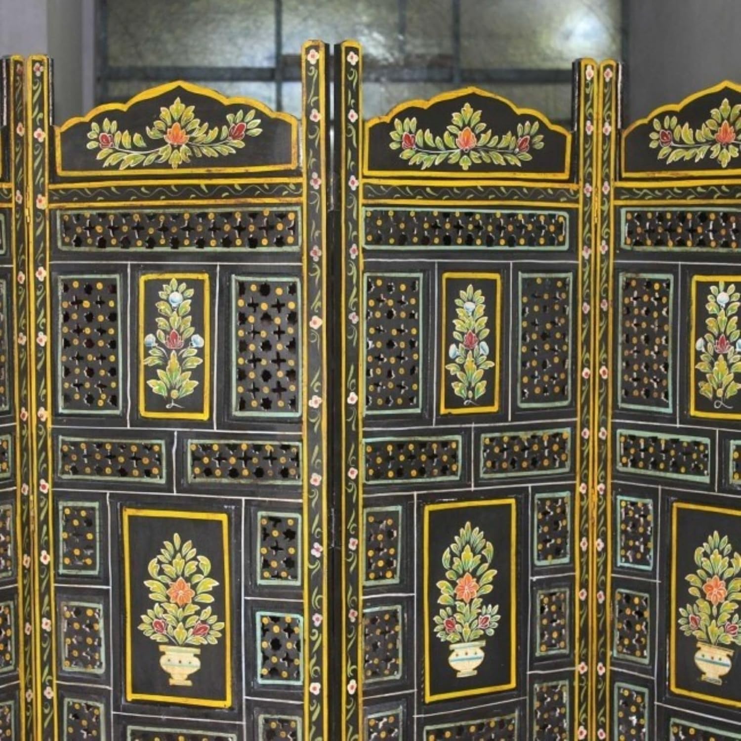 | Hand Carved Indian Painted Partition Divider | Hand Carved Furniture | Living Room Furniture | Bed Room Furniture | Lifestyle Decor Furniture