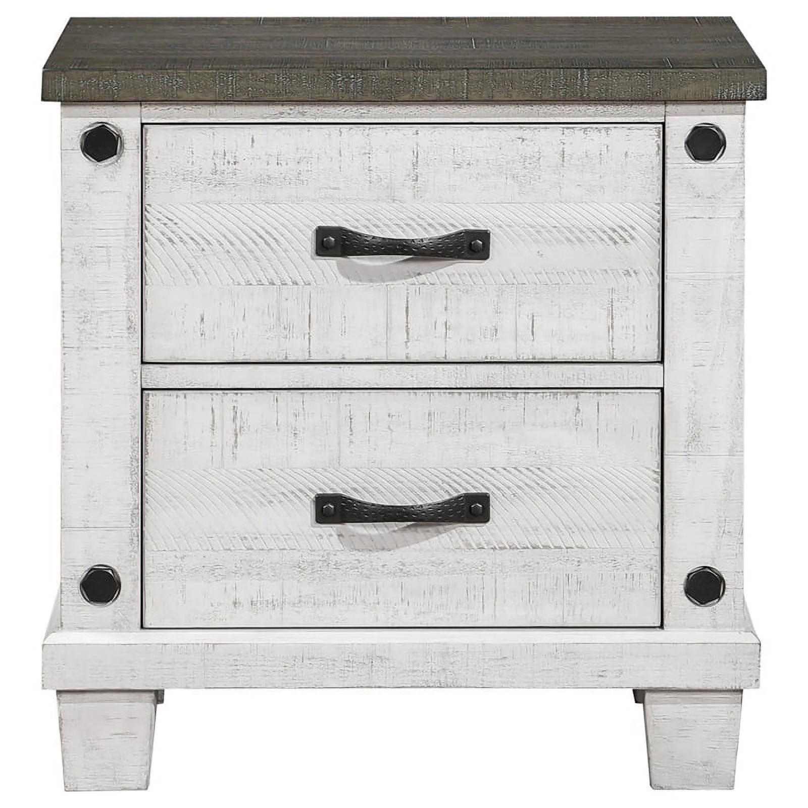 Pemberly Row 5-piece Wood Queen Bedroom Set Distressed Gray and White
