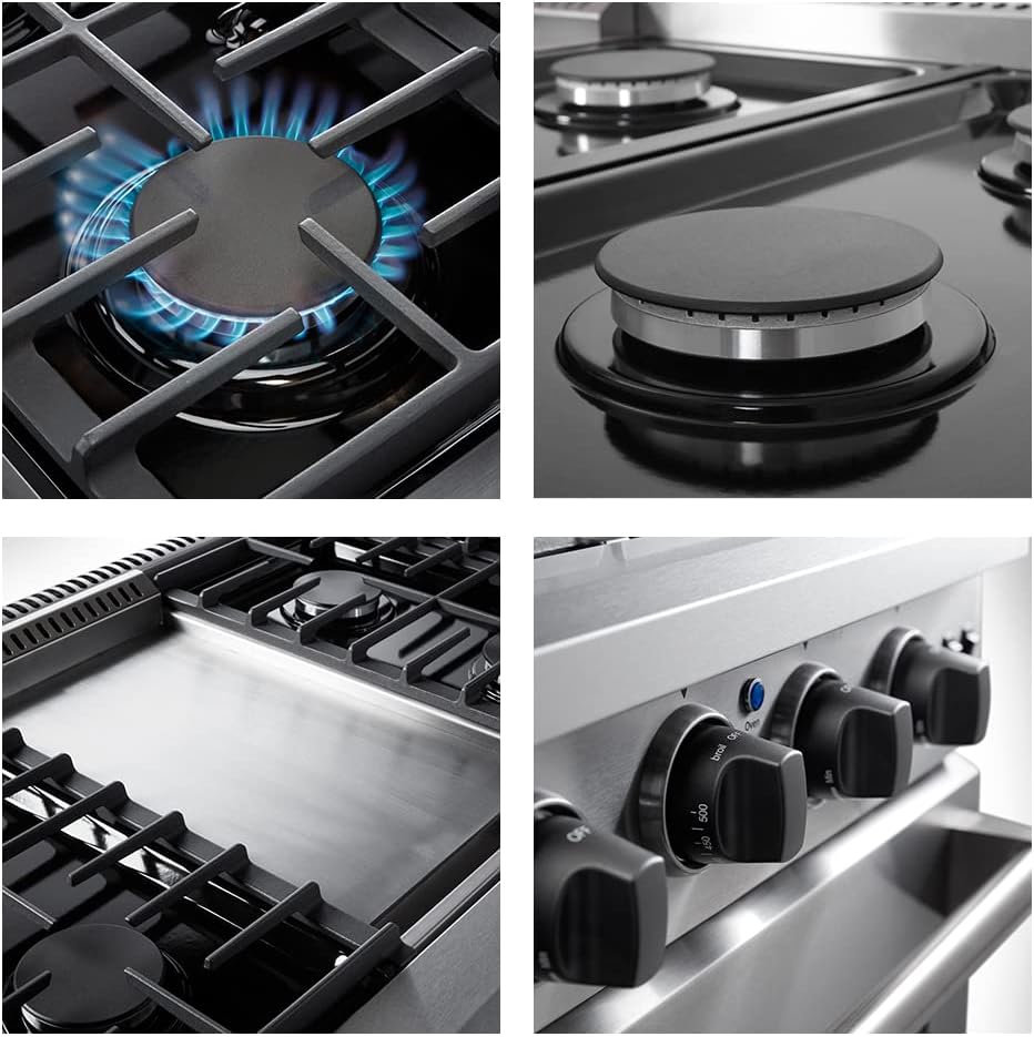 Thor Kitchen 30 in. 4.55 Cu. Ft. Freestanding Gas Range with 5 Burners, Continuous Cast Iron Grates, in Stainless Steel, LRG3001U