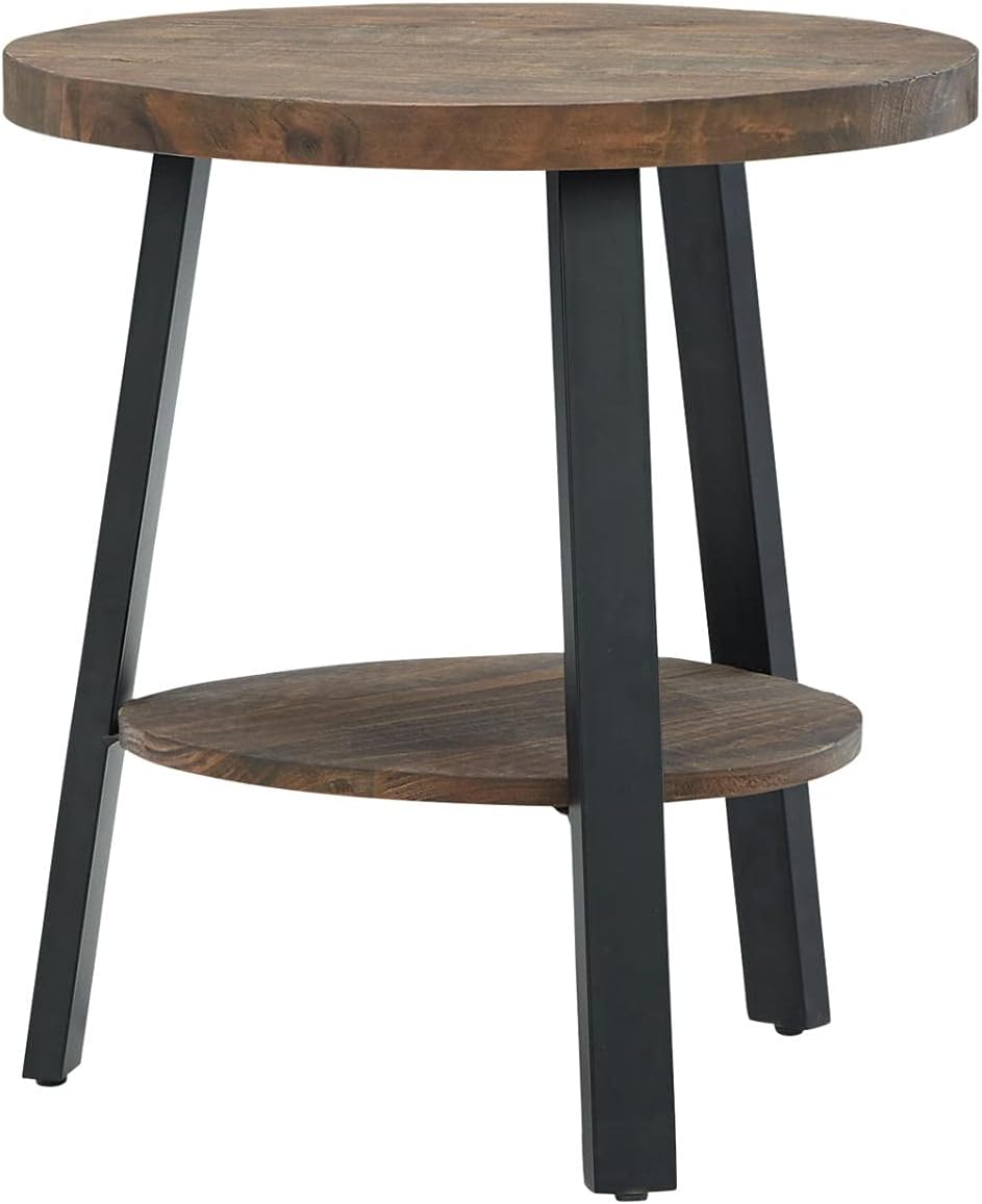 Signature Design by Ashley Chanzen Casual Round End Table, Brown/Black