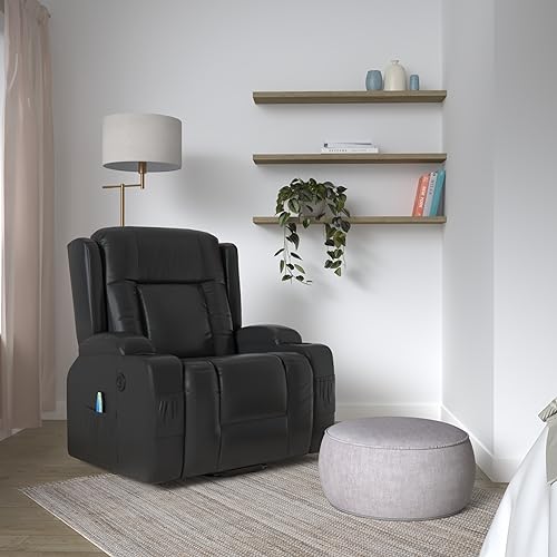 Best Choice Products PU Leather Electric Power Lift Chair, Recliner Massage Chair, Adjustable Furniture for Back, Legs w/ 3 Positions, USB Port, Heat, Cupholders, Easy-to-Reach Side Button - Brown