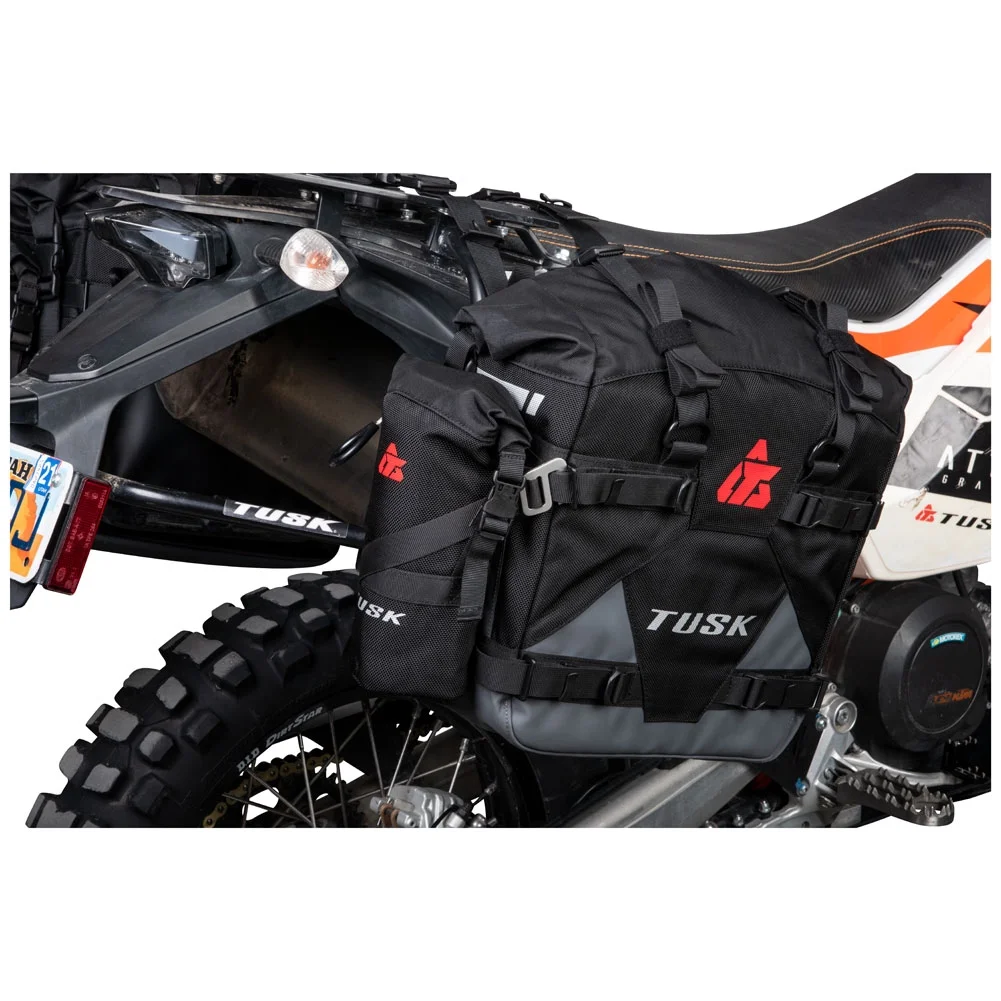 Tusk Pannier Racks with Tusk Pilot Pannier Bags and Bottle Holders Black/Grey For KTM 1290 Super Adventure R 2017-2020