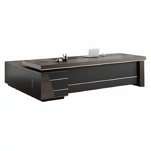 L-shape Office Desk with Locking Drawers and Cable Management, L Shape Executive Desk with File Cabinet Storage, Modern Wooden Computer Desk 79" L x 31.5" W x 29.5" H - Left Hand Return
