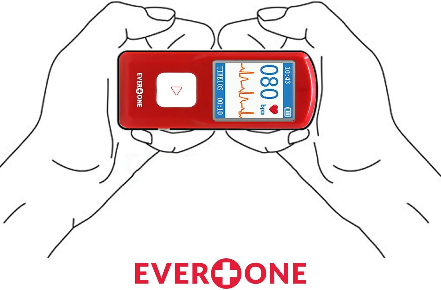 EVOPM10 Portable Bluetooth ECG/EKG Monitor, Compatible with iOS/Android, Windows 7/8/10, Track Heart Rate & Heart Rhythm Performance, App Included