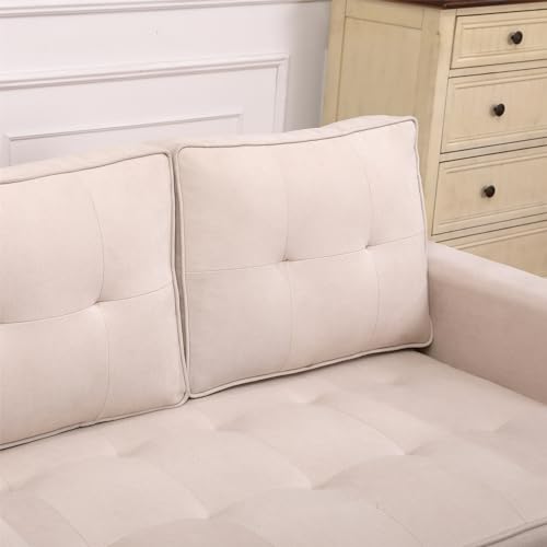 GERRIT 3-in-1 Upholstered Futon Sofa Convertible Floor Sofa Bed,Foldable Tufted Loveseat with Pull Out Sleeper Couch Bed,Folding Mattress Love Seat Daybed W/Side Pockets for Living Room (Dark Grey)