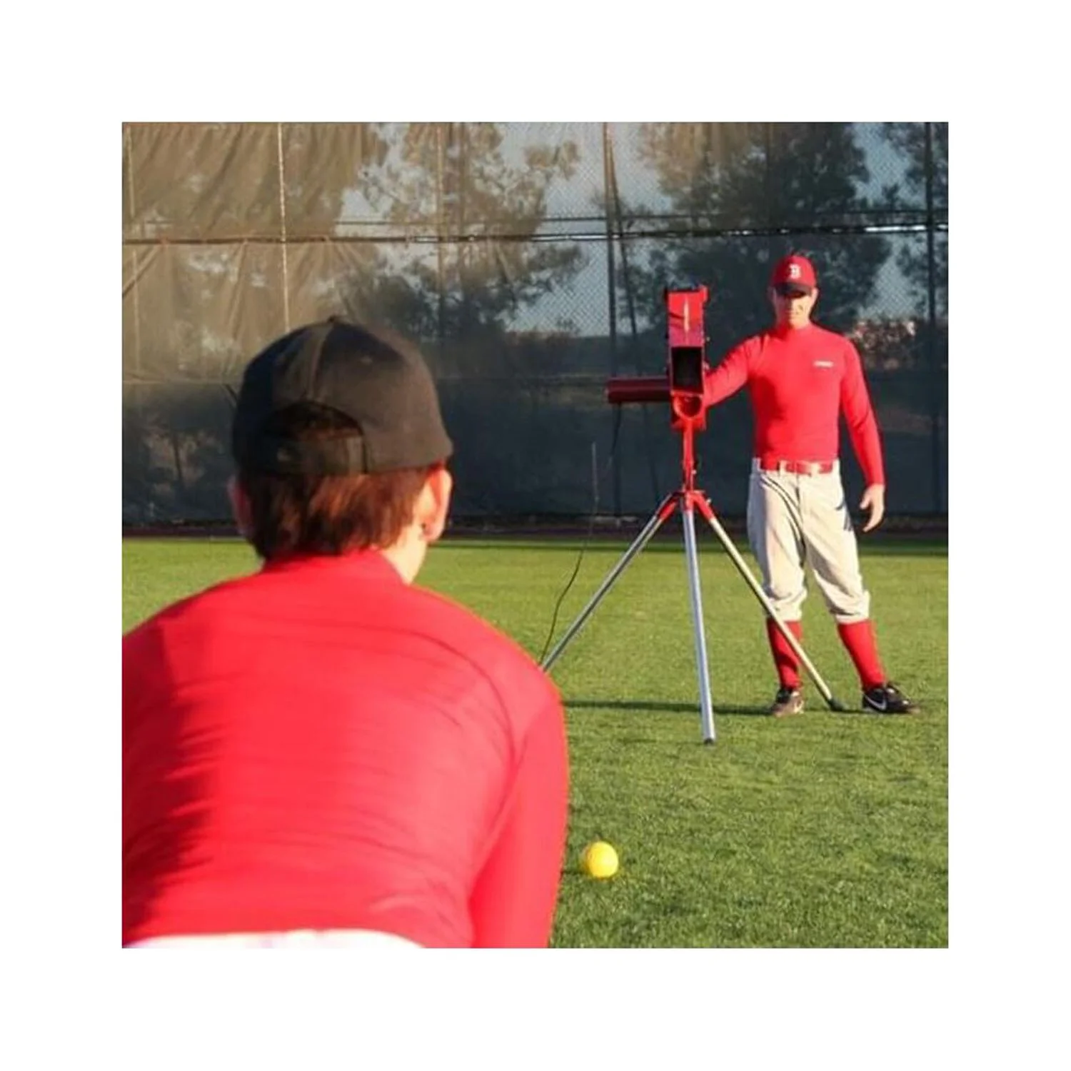 Heater Softball Pitching Machine with 9 Ball Automatic Feeder