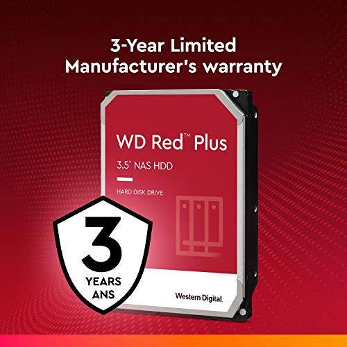 WD Red Plus NAS 10 TB Internal HDD - 3.5x22 - WD101EFAX - SATA 6Gb/s - 5,400 rpm