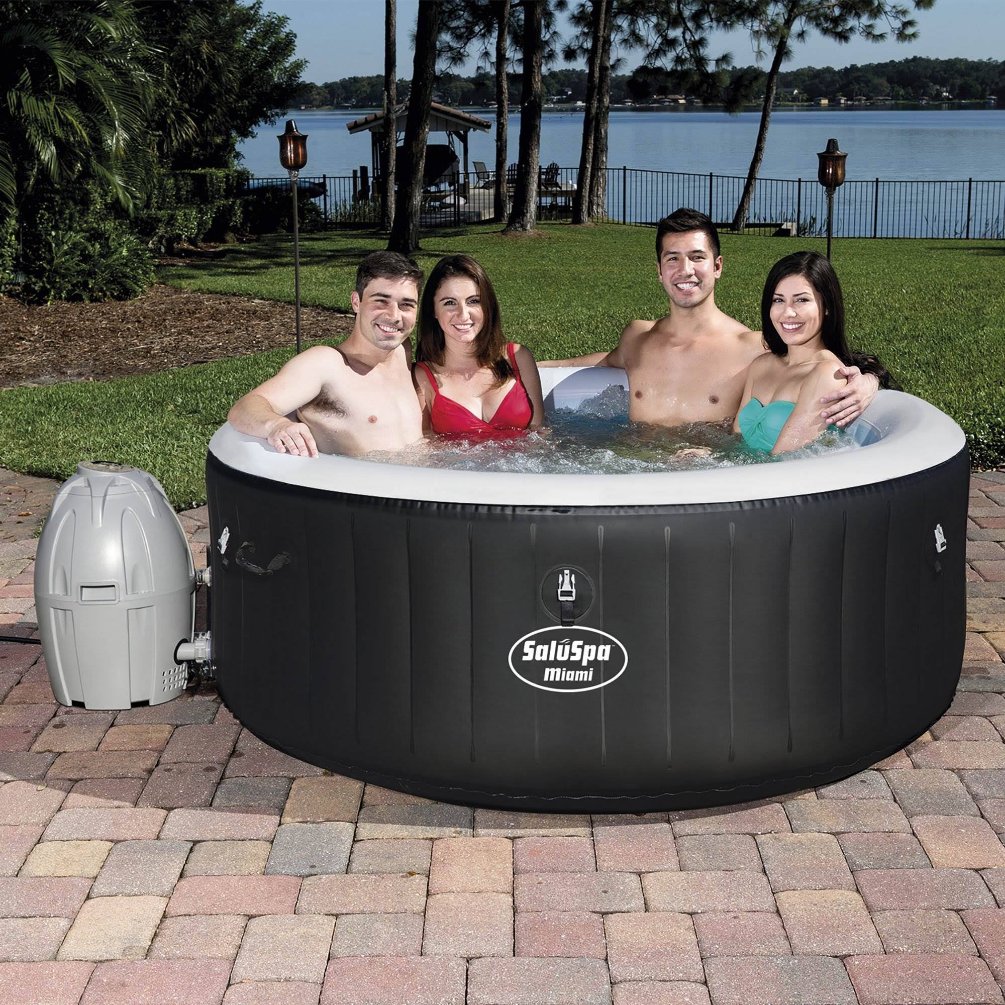 Bestway SaluSpa Inflatable Hot Tub Spa Jacuzzi with Full Chlorine Sanitizer Kit