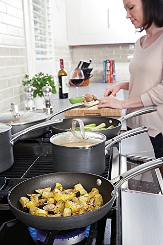 Calphalon 1932455 Classic Nonstick Sauce Pan with Cover, 3.5 quart, Grey