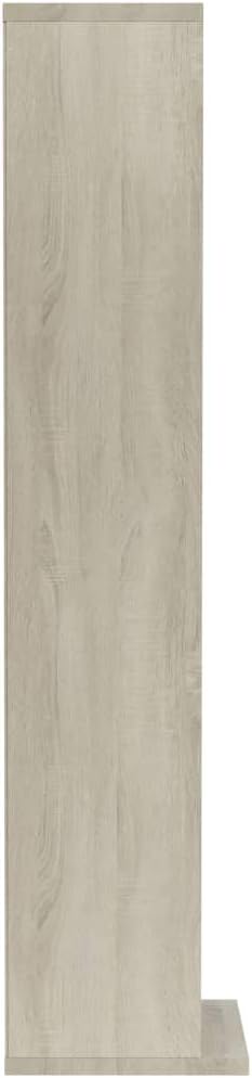 Keyur Media Cabinet, Media Storage Tower Cube Storage Shelf CD Cabinet White and Sonoma Oak 8.3"x9"x34.6" Chipboard Pack of 2