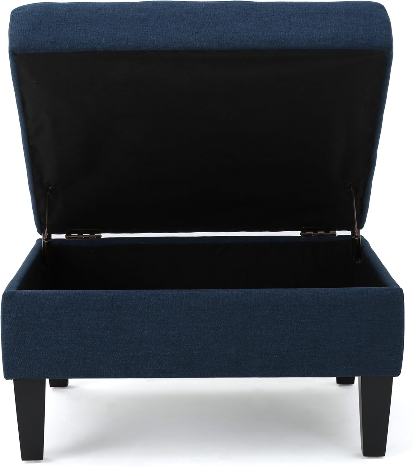 Christopher Knight Home Zahra Fabric Sectional Couch with Storage Ottoman, 6-Pcs Set, Dark Blue