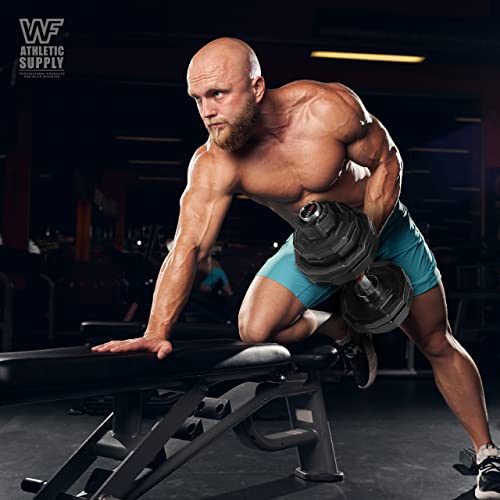 WF Athletic Supply 12-Sided Rubber Coated Grip Plate, 2-Inch Olympic Weight Plate for Weightlifting and Strength Training, Compatible with 2-Inch Olympic Barbells