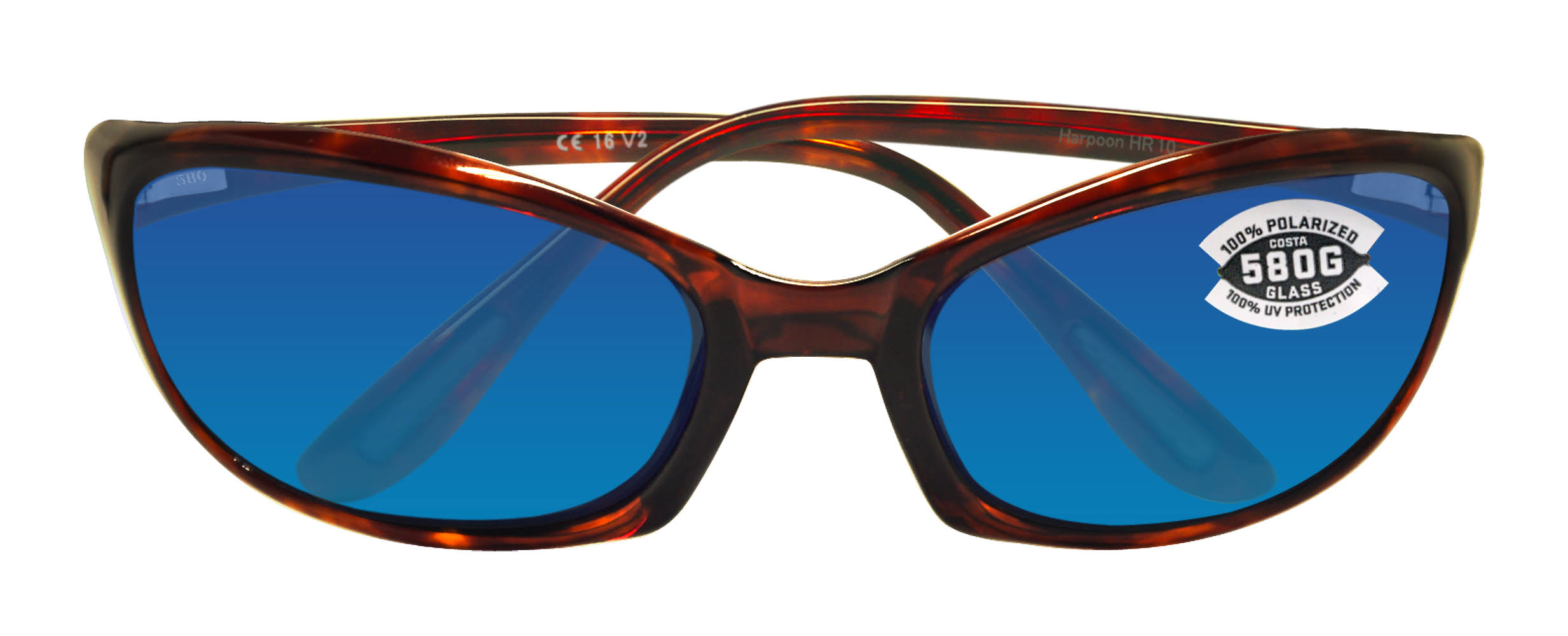 Costa Del Mar Harpoon Tortoise / Blue 580G Sunglasses