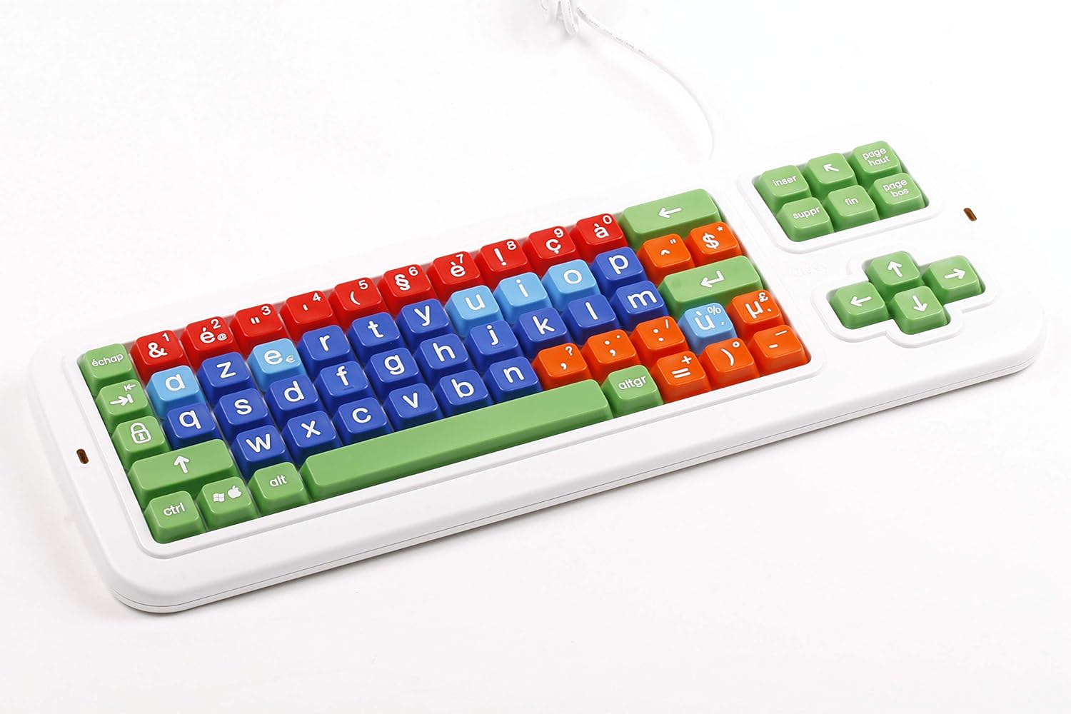Clevy Color Coded Belgium Computer Keyboard with Lowercase White Lettering - 102779
