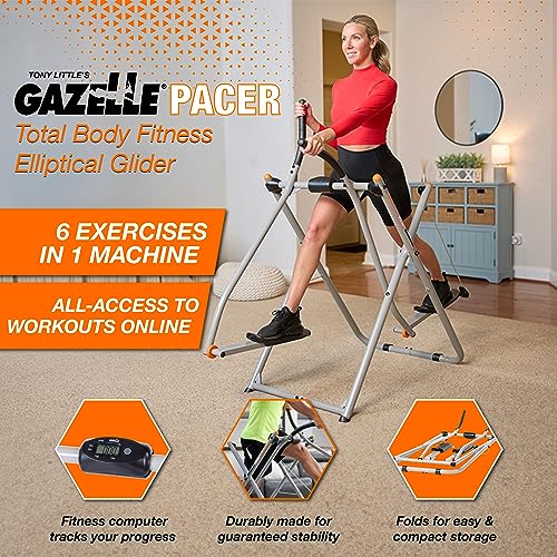 Gazelle Tony Little Total Body Fitness Workout Exercise Elliptical Glider Supports 250-300lbs with Low-Impact Design for Home Gym