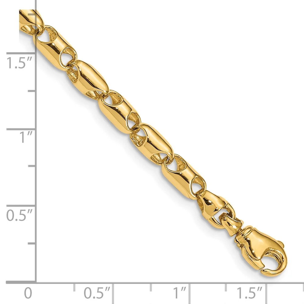 14k Yellow Gold 4.00mm Fancy Barrel Link Chain