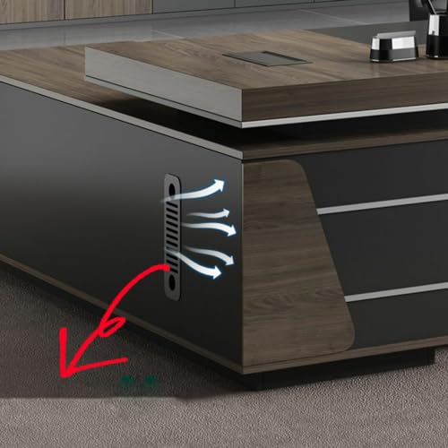 L-shape Office Desk with Locking Drawers and Cable Management, L Shape Executive Desk with File Cabinet Storage, Modern Wooden Computer Desk 79" L x 31.5" W x 29.5" H - Left Hand Return