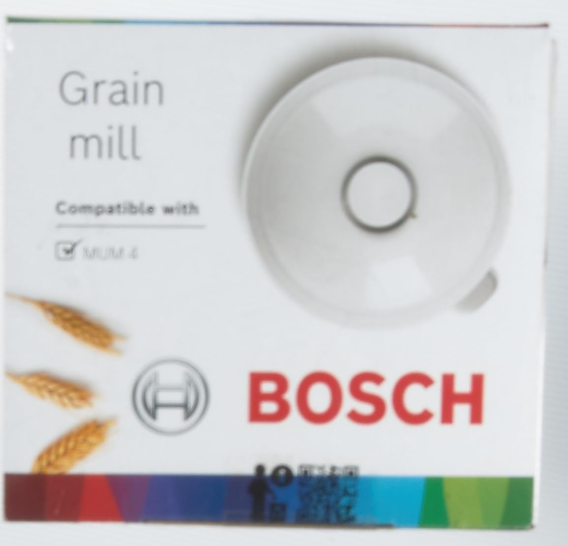 Bosch Grinder for Grinding Cereals Attachment for Food Processor MUZ4GM3, 14.4 x 16 x 22.2 cm, White