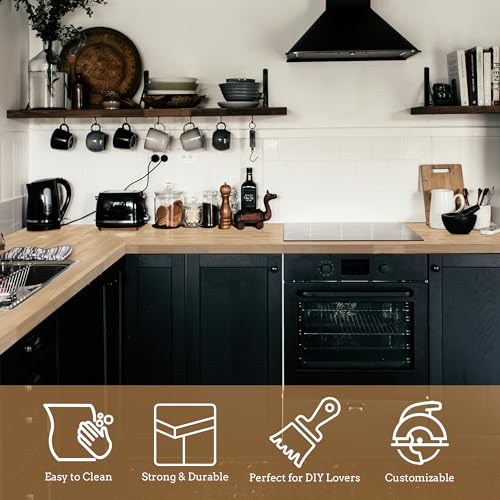 Butcher Block Counter Top, Durable and Sturdy Birch Solid Hardwood Countertop, Washer/Laundry Countertop, Table Top, Unfinished, 1.5" Thickness, 25" W x 60" L