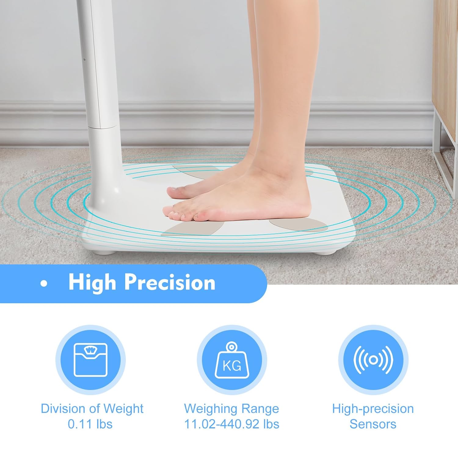 Medical Digital Scales for Body Weight and Height Multifunctional Physician Scale Professional Doctor Office Scale 440Lbs Capacity Display Weight, Height, Obesity Value, BMI