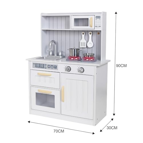 Kids Kitchen Playset,Children Play Kitchen for Toddler,Baby Toy Kitchen Set,Pretend Wooden Kitchen,Birthday Gifts with Play Sink Toy,Lights Sounds, Cooking Set for Kids Ages 1+Boys Girls