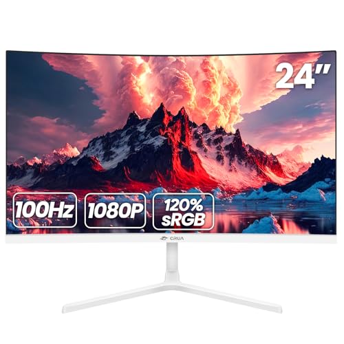 CRUA 30Inch Ultrawide Curved Monitor, 21:9 WFHD(2560x1080P) VA Computer Monitor, 120% sRGB 100HZ 1500R PC Monitors Support FreeSync, Wall-Mounted, with HDMI/DP Display Port-Black