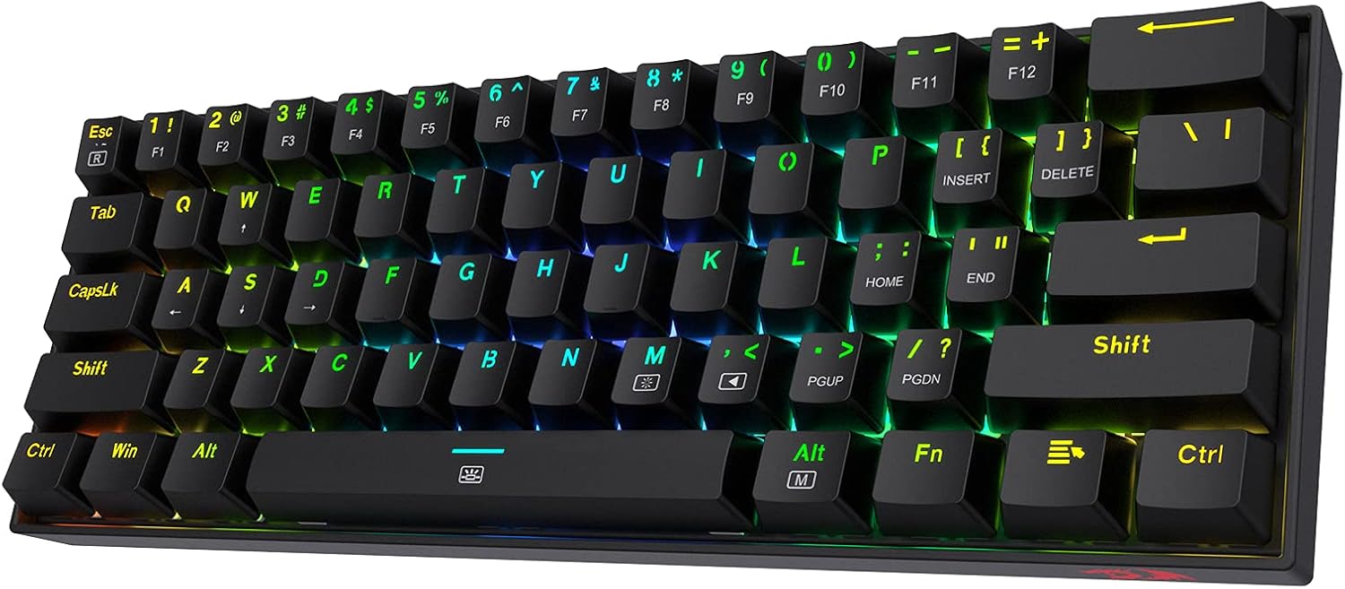 Redragon K630 Dragonborn 60% Wired RGB Gaming Keyboard, 61 Keys Compact Mechanical Keyboard with Linear Red Switch, Pro Driver Support, White Pack of 2