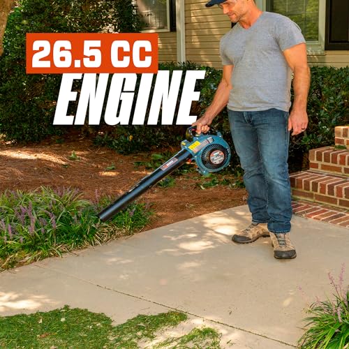 SENIX 4QL 26.5 cc 4-Cycle Handheld Gas Leaf Blower, Up to 410 CFM and 125 MPH, Easy Start, Lightweight, Dual Grip Handle (BL4QL-L)