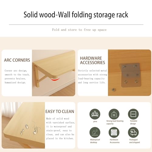 Wall Mounted Folding Desk,Floating Desk,Wall Mounted Desk,Wall Mounted Dining Table,Wall Desk,Mounted Desk for Small Spaces,Solid Wood Hideaway Dining Table,Wall Mounted Desk Folding ( Size : 100*50CM