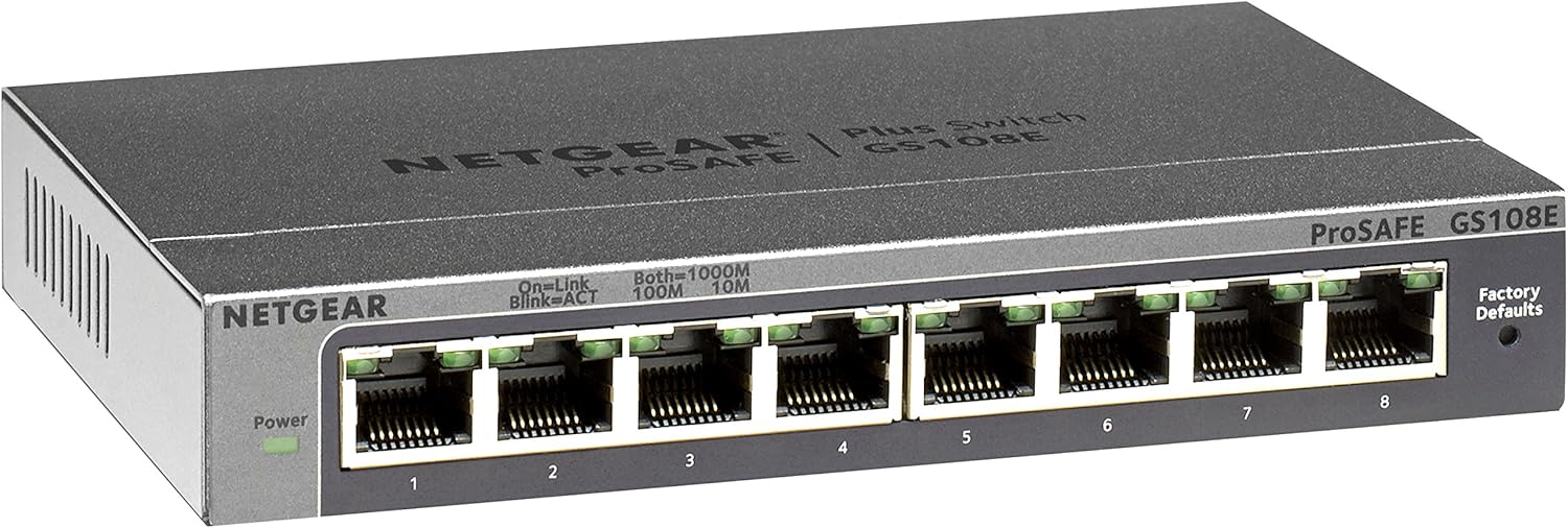 NETGEAR 24-Port Gigabit Ethernet Unmanaged Switch (JGS524) - Desktop or Rackmount, and Limited Lifetime Protection