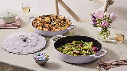 Le Creuset Signature Enameled Cast Iron Petal Braiser, 2.25qt., Coastal Blue