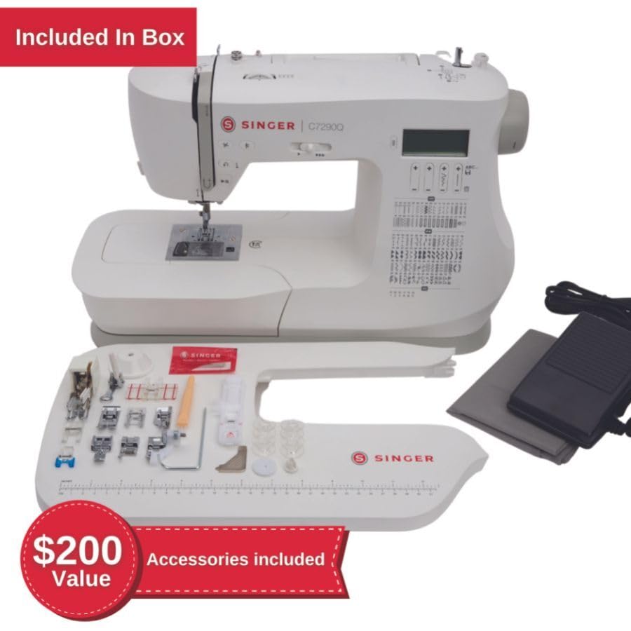 SINGER Quantum Stylist 9960 Computerized Sewing & Quilting Machine with Extension Table, Hard Case & Accessories | 600 Stitches, Lettering, LED Light, 1-Step Buttonhole & High-End Touch Controls