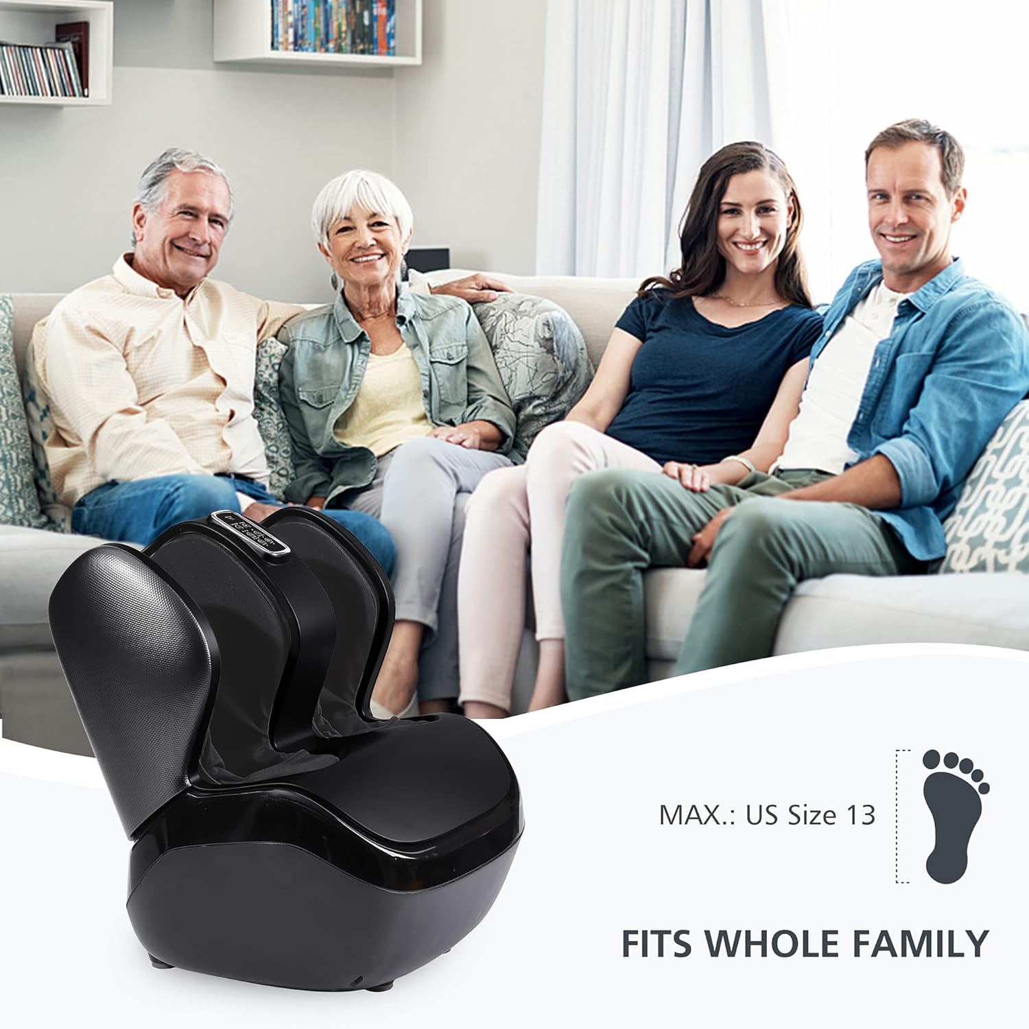 Snailax Shiatsu Foot Massager with Heat, Foot Calf Massage Machine for Plantar Fasciitis, Circulation and Pain, Relaxation, Kneading, Compression, Vibration, Rolling(No Remote)