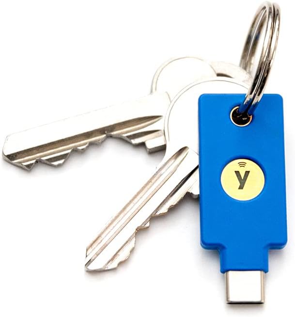 Yubico FIDO Security Key NFC - Two Factor Authentication USB and NFC Security Key, Fits USB-A Ports and Works with Supported NFC Mobile Devices – FIDO U2F and FIDO2 Certified - More Than a Password Pack of 2
