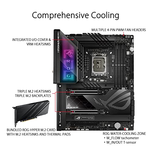 ASUS ROG Maximus Z790 Dark Hero (WiFi 7) LGA 1700(Intel 14th &13th&12th Gen) ATX Gaming Motherboard(PCIe 5.0x16 & ROG Thor 1200W Platinum II (1200 Watt