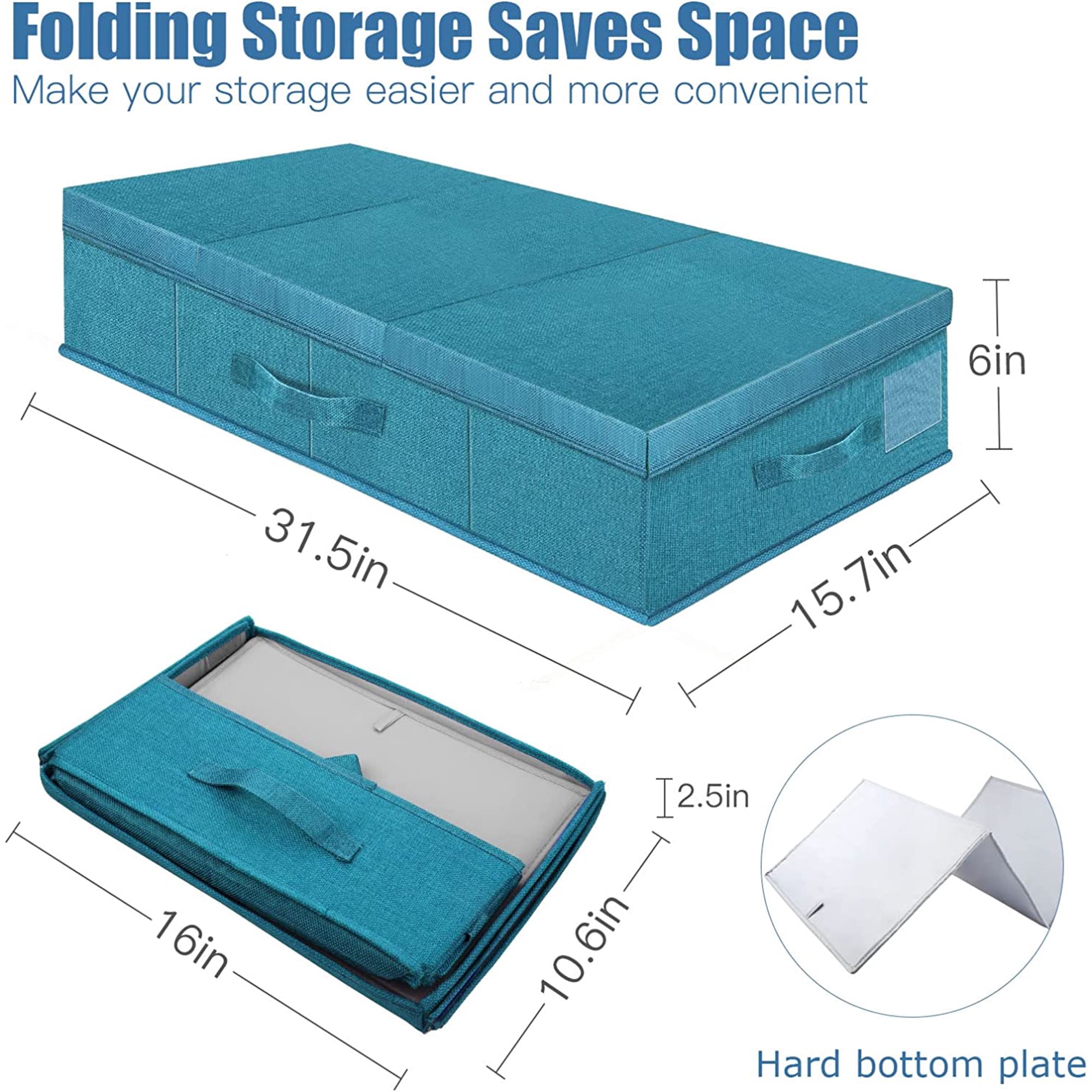 dxynlzq HCOCM   Underbed Storage Containers Bin with Lids (2pcs) Large Under Bed Storage Organizer Box with Handle  Foldable Under the Storage Bags for Organizing Clothes  Shoes  Blankets