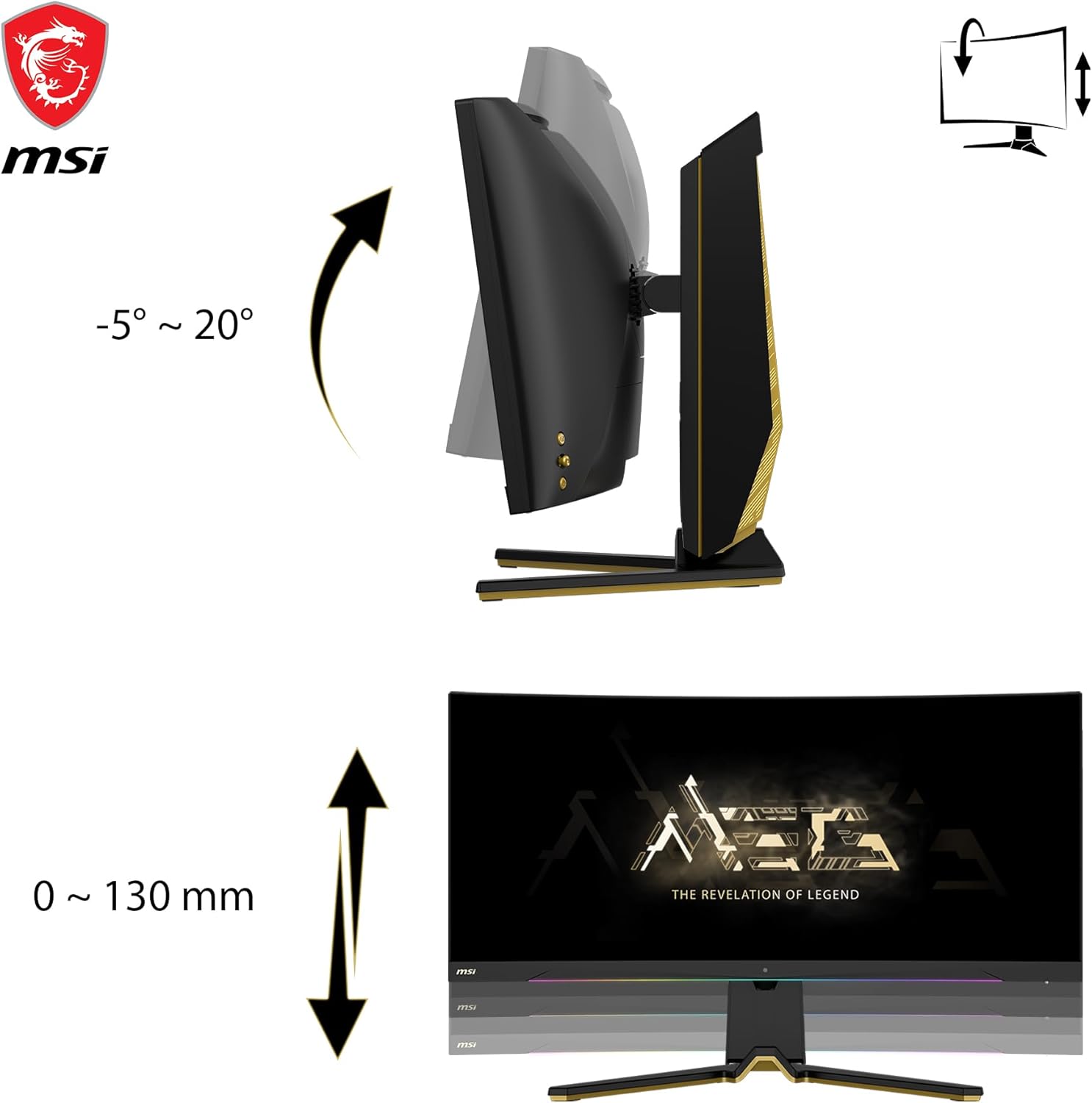 MSI MEG 342C QD OLED, 34" Curved Gaming Monitor, 3440 x 1440 (UWQHD), OLED, 0.1ms, 175Hz, FreeSync Premium, HDR 400, HDMI, DP Port, USB Type C, Tilt, Height