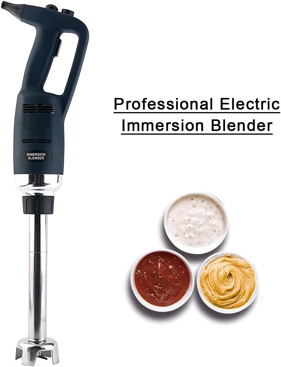 Li Bai 10 in Heavy Duty Big Stix Immersion Blender Handheld Kitchen, Hand Blenders for Kitchen, Commercial Mixer Electric, 500W Removable Shaft 2500rpm to 15000rpm, Emulsifier Blender Handheld