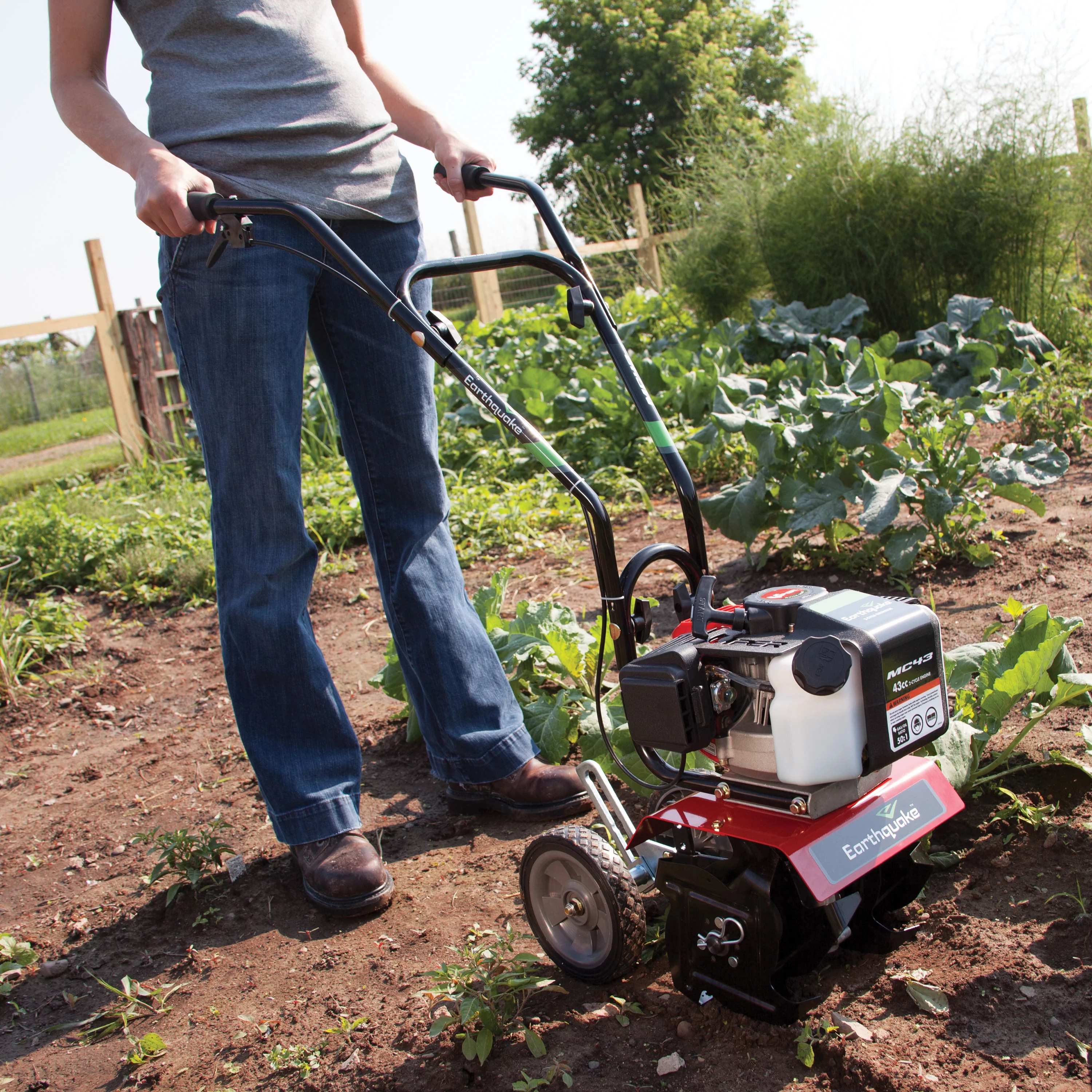 Earthquake MC43 Mini Cultivator Tiller with 43cc 2-Cycle Viper Engine, 5 Year Warranty